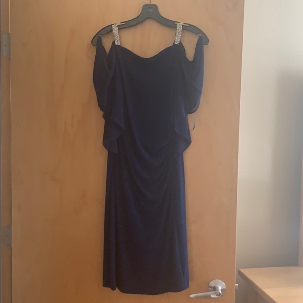 Ralph Lauren navy wedding party style dress.